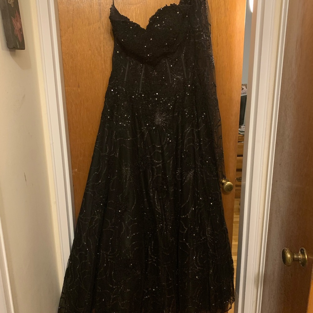 Black beaded ballgown